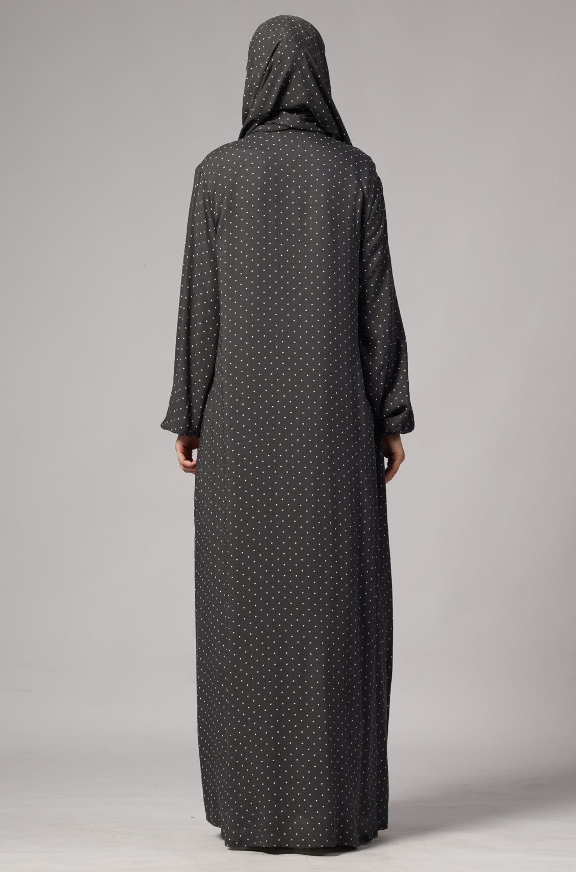 Polka Modal Abaya Dress Grey