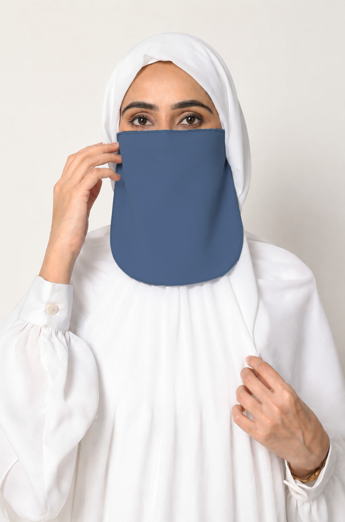 Half Niqab Short Denim Blue