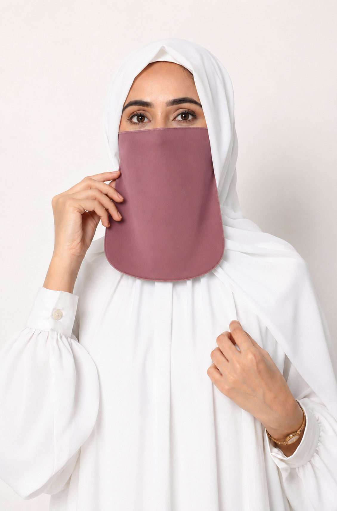 Half Niqab Short Dusty Rose