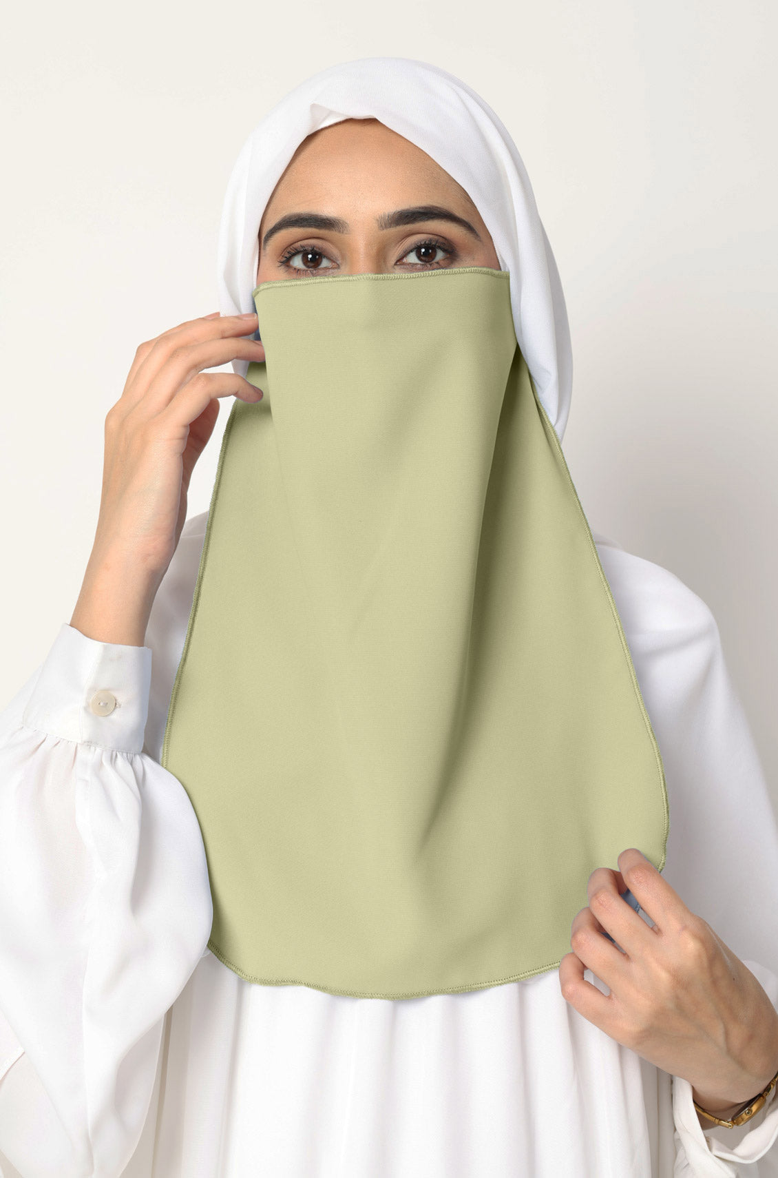 Half Niqab Soft Olive