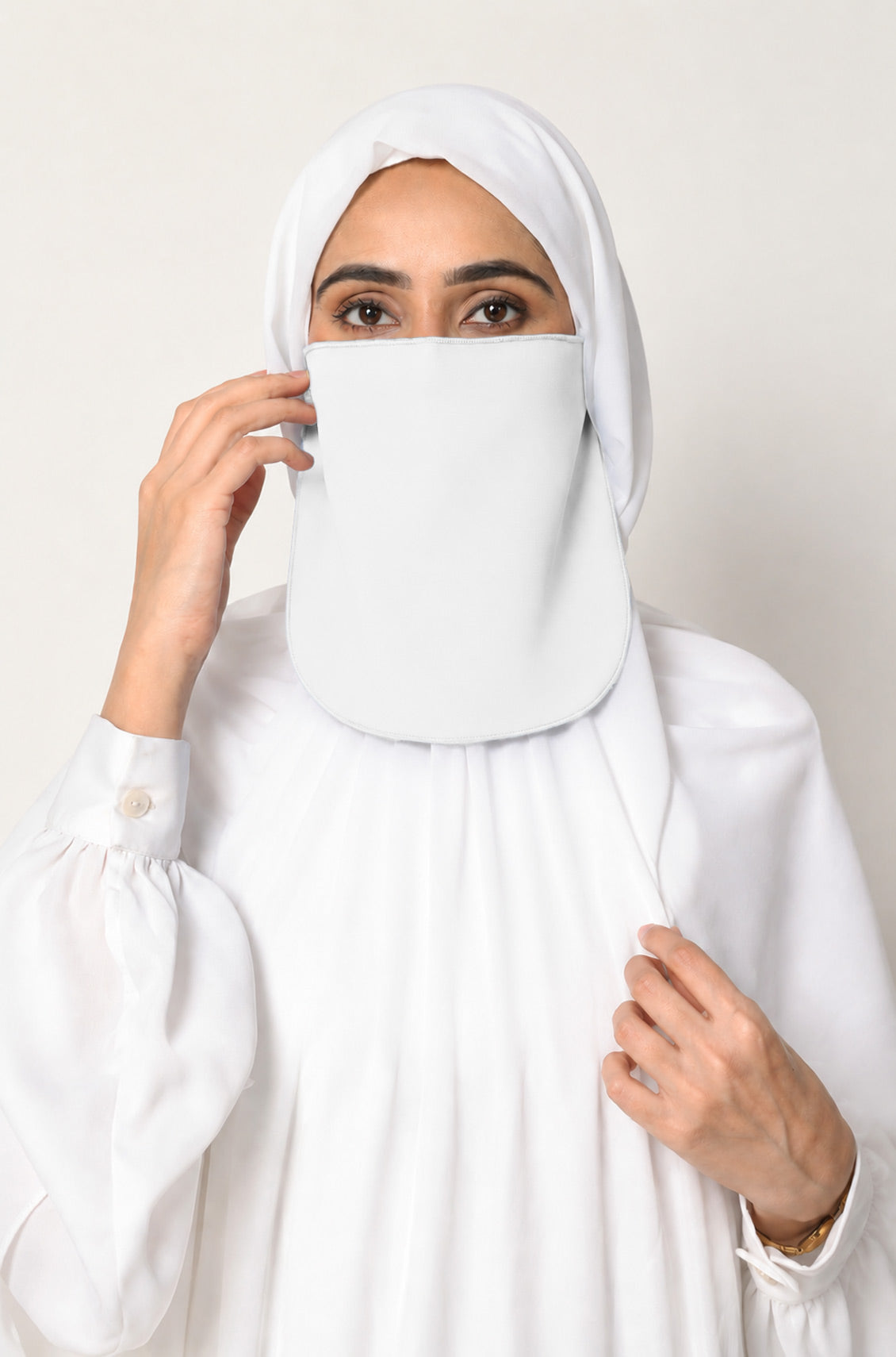 Half Niqab Short White