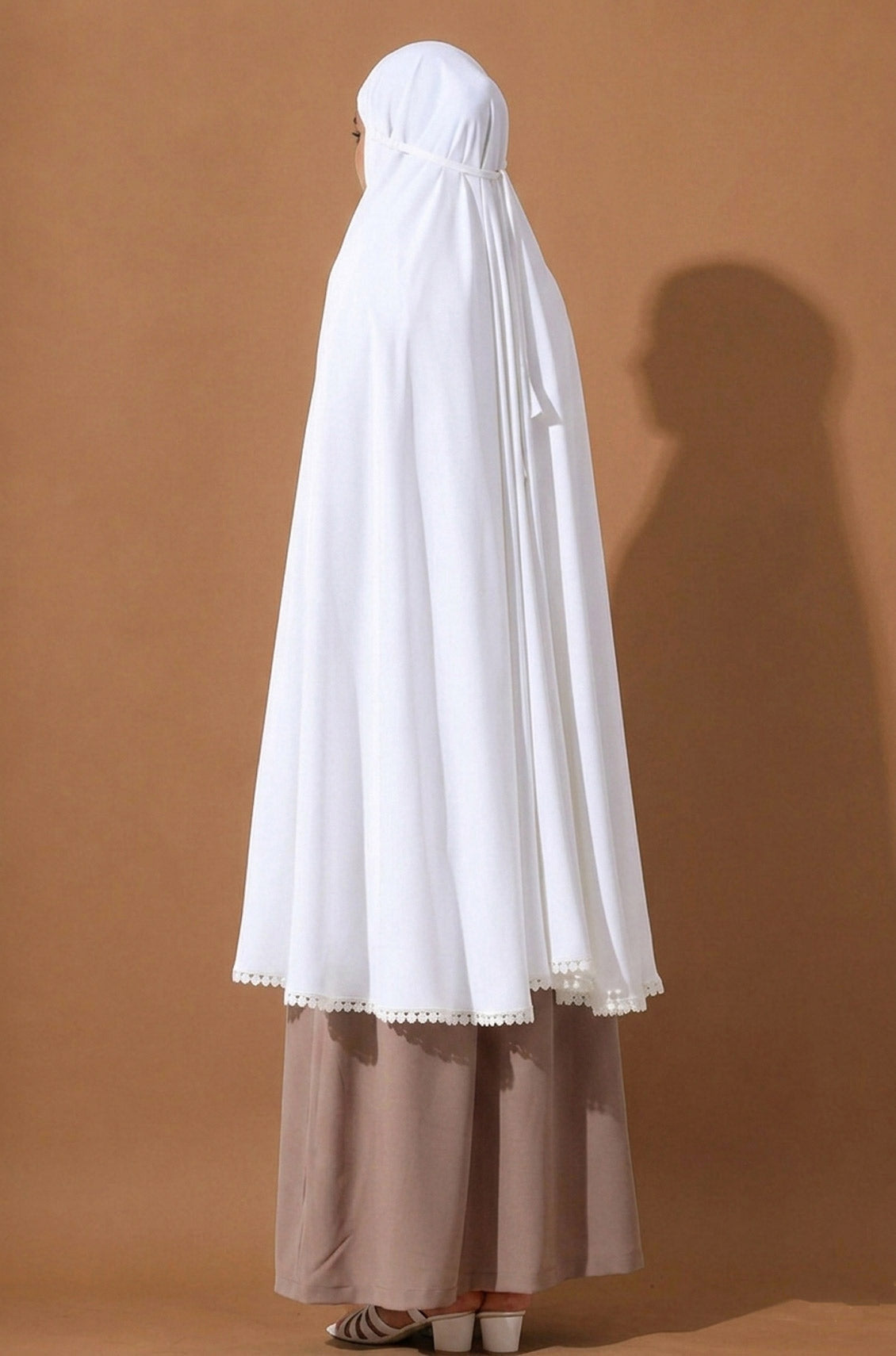 Cotton Prayer Lace Makhna White