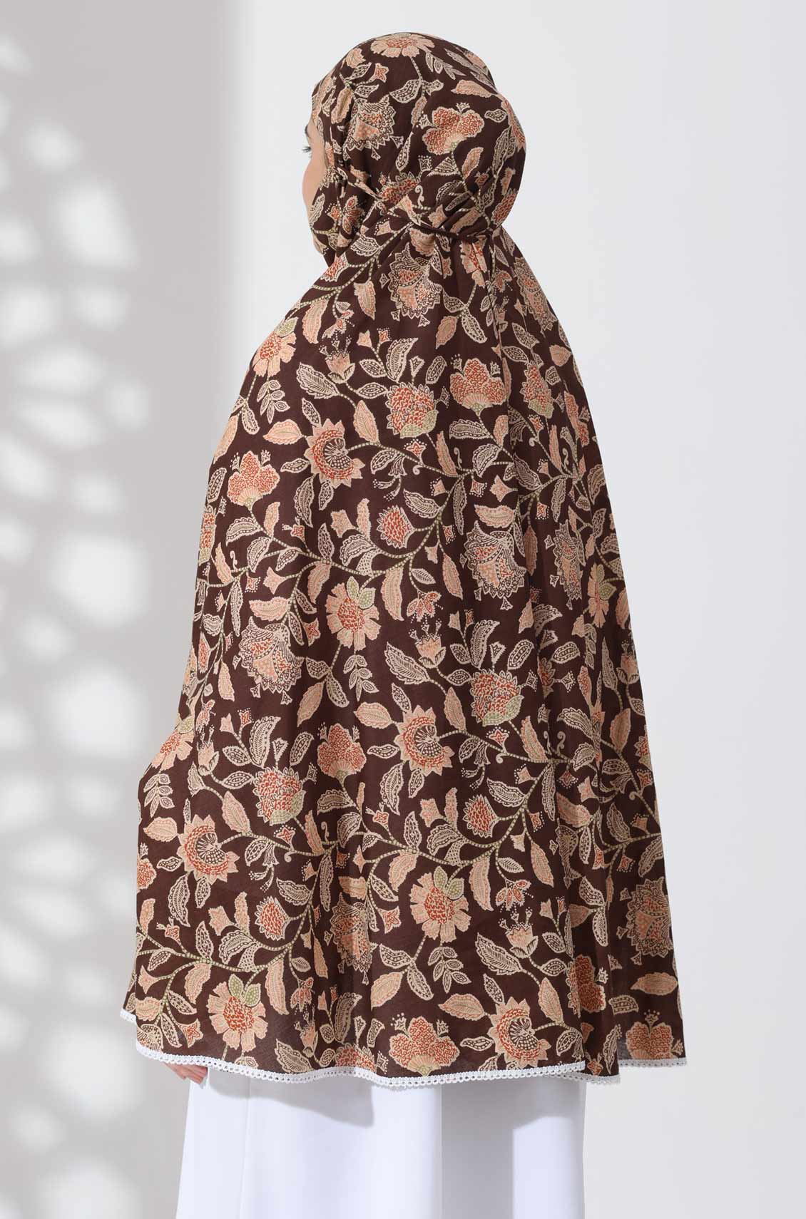 Brown Floral Cotton Namaz Makhna