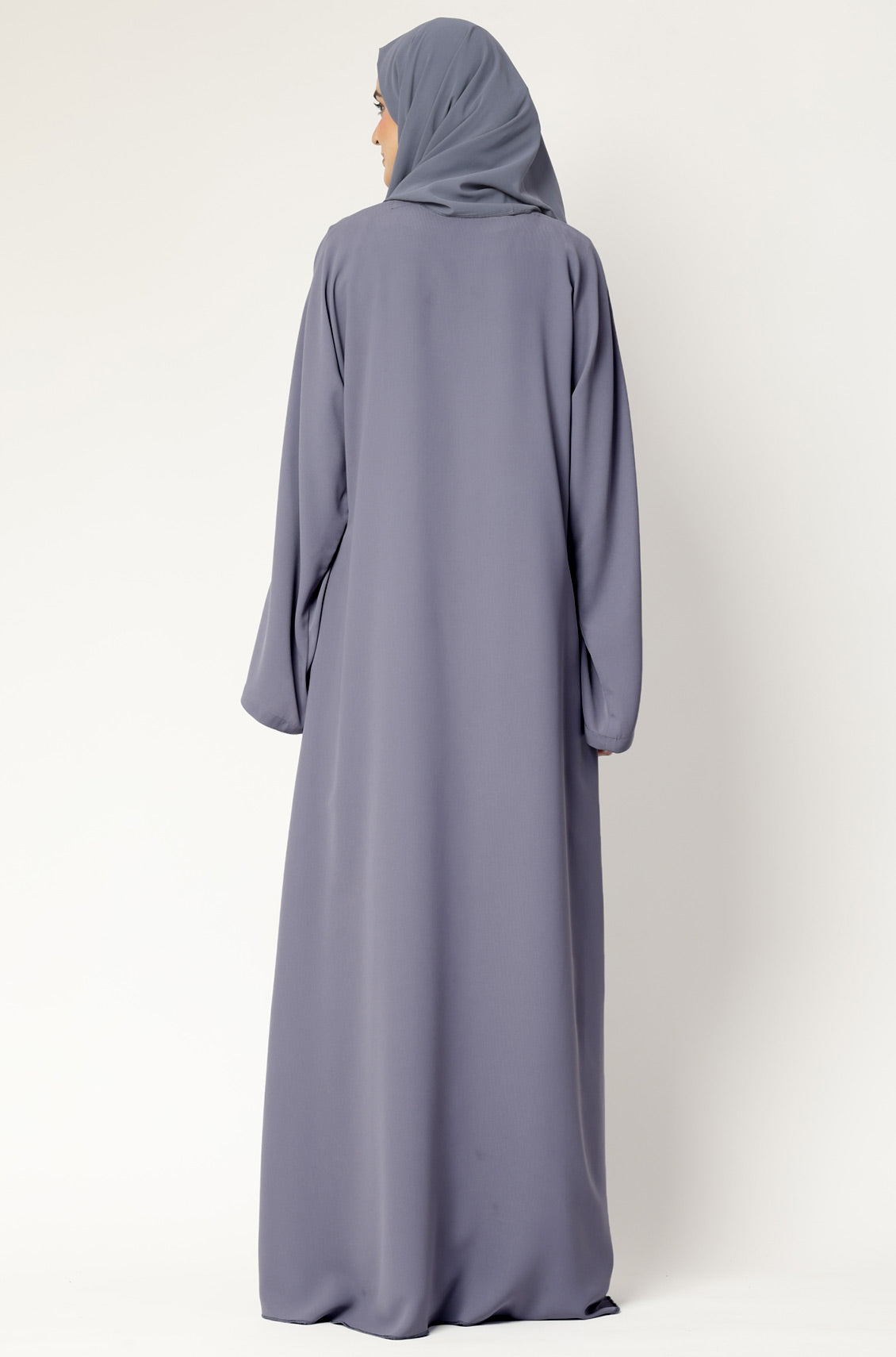 Simple Everyday Abaya - Front Closed Cool Grey