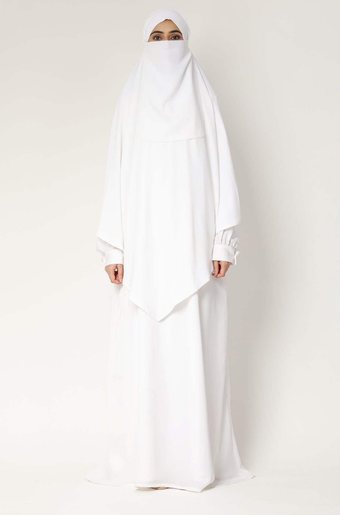 Khimar Single Layer Pearl White