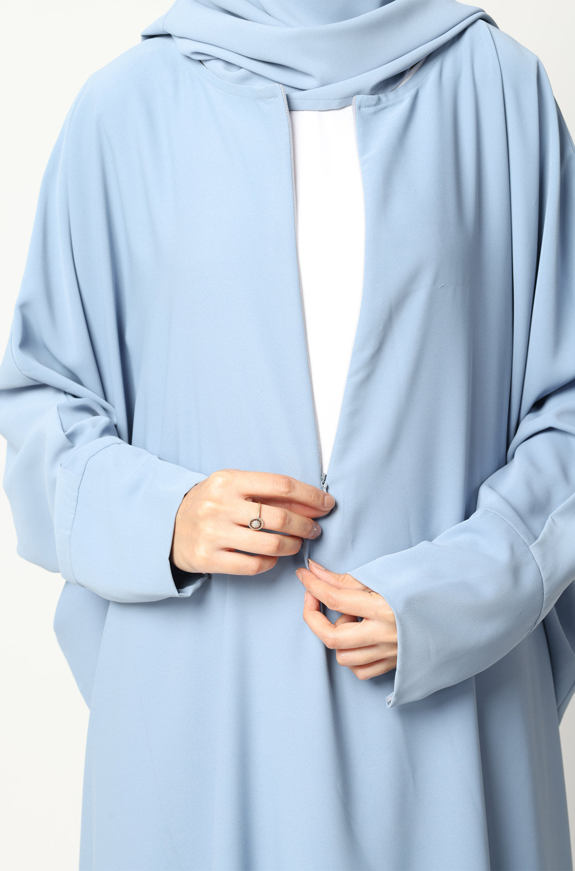Simple Abaya Kaftan Style Sky Blue