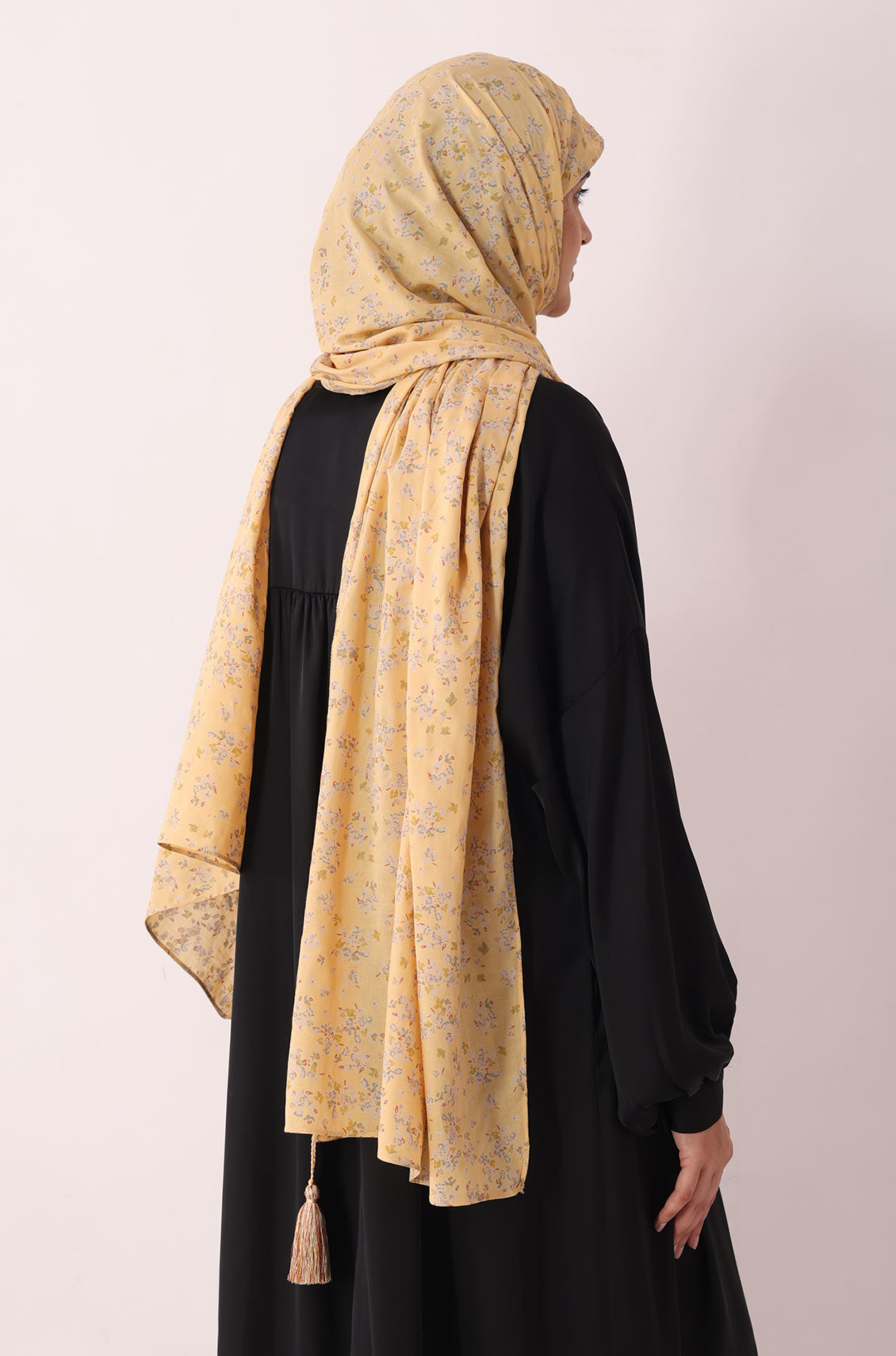 Yellow Bloom Print Modal Hijab