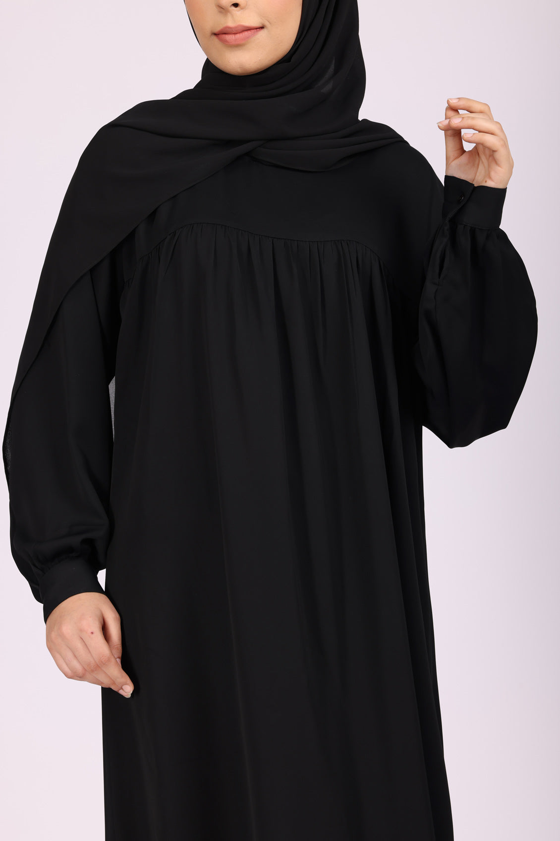 Black Nida Abaya Dress