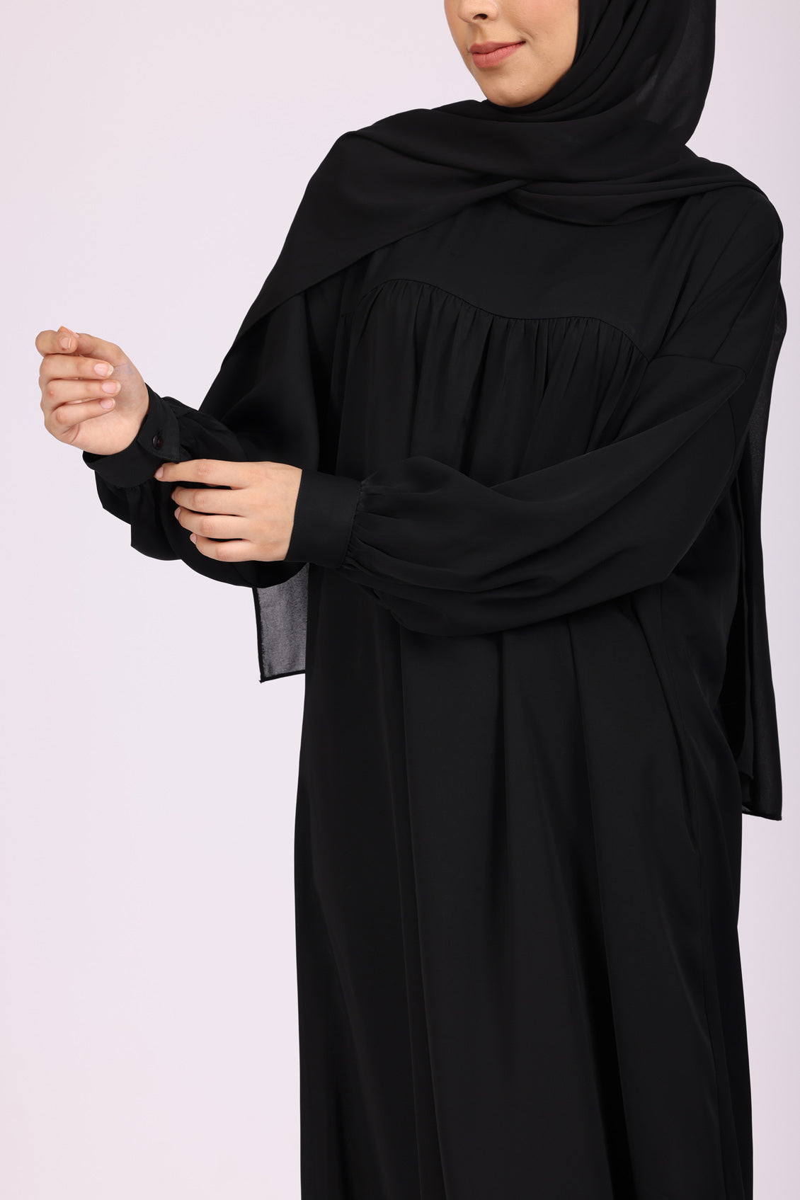 Black Nida Abaya Dress