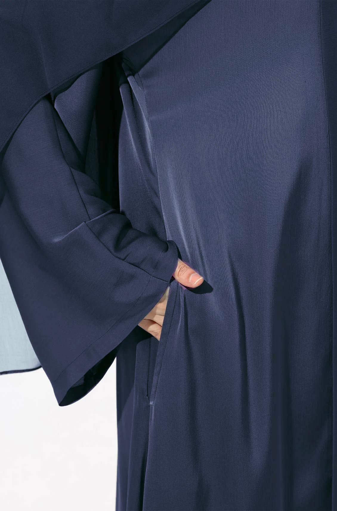 Luxury Pleated Abaya Ash Blue