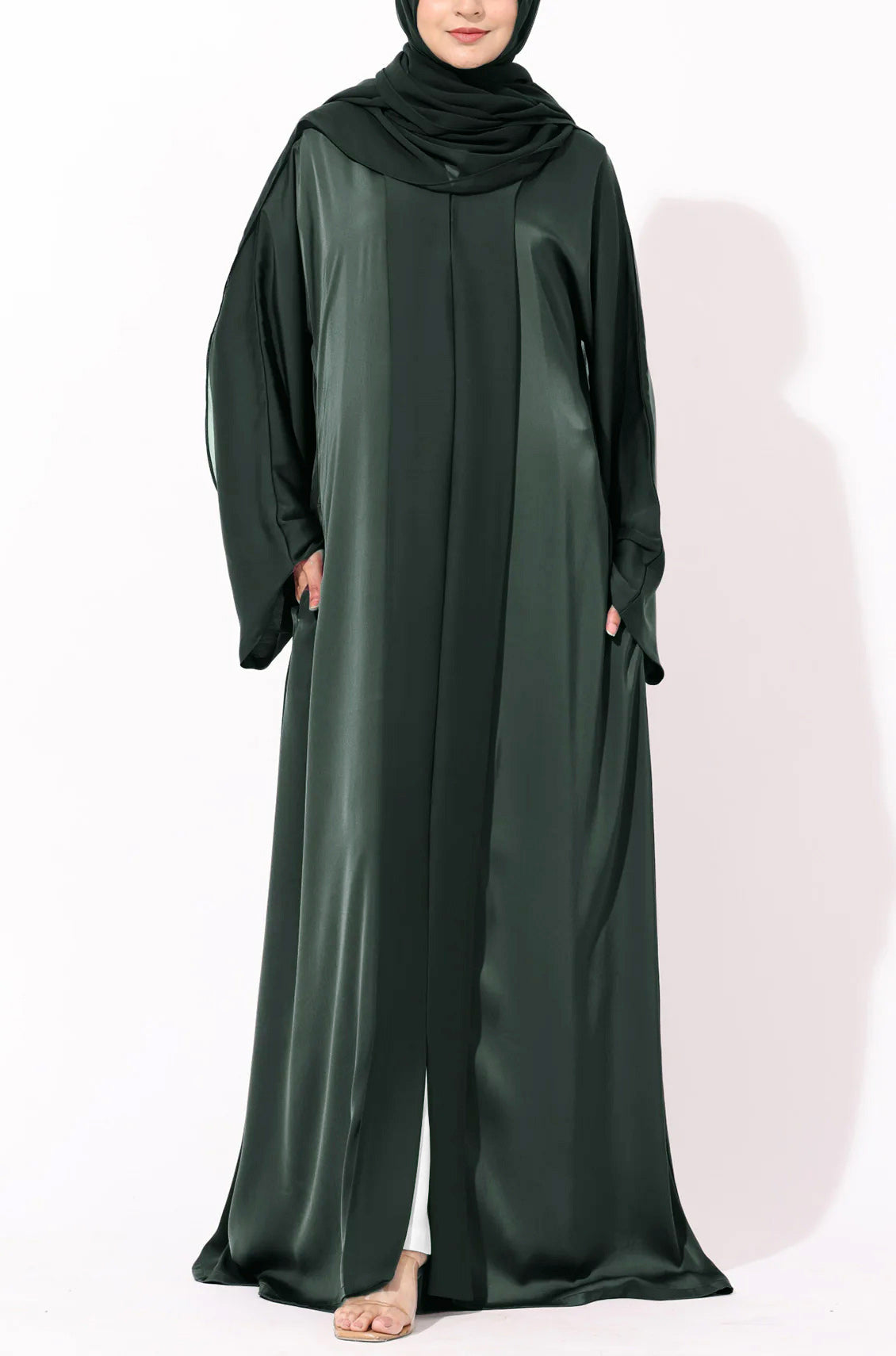 Luxury Pleated Abaya Deep Emerald Green