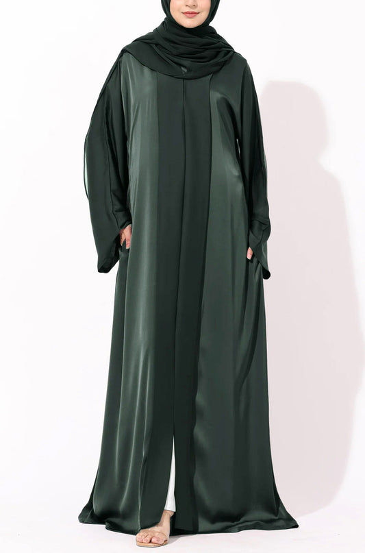 Luxury Pleated Abaya Deep Emerald Green