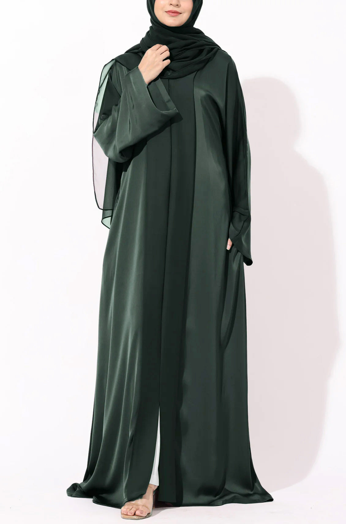 Luxury Pleated Abaya Deep Emerald Green