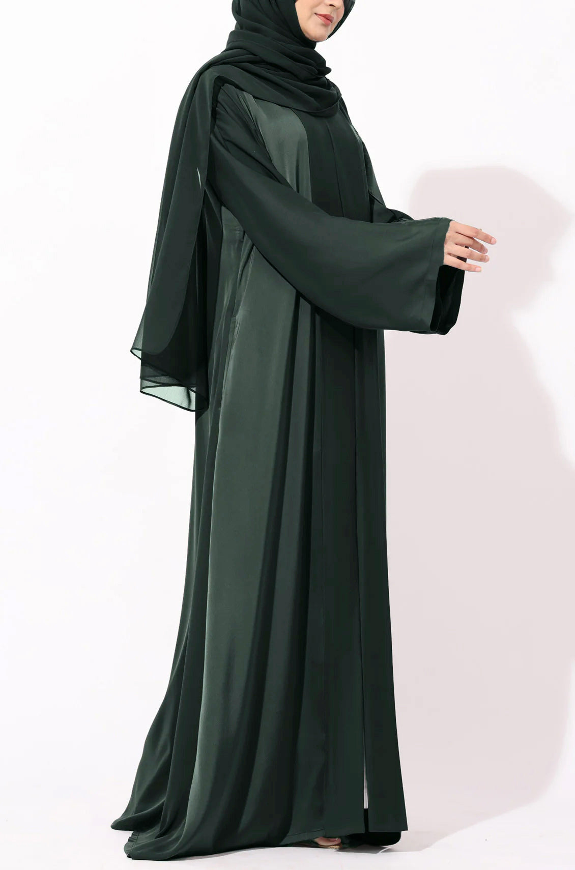 Luxury Pleated Abaya Deep Emerald Green