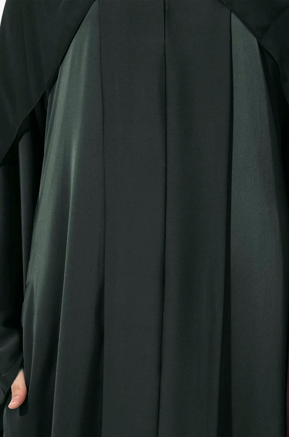 Luxury Pleated Abaya Deep Emerald Green