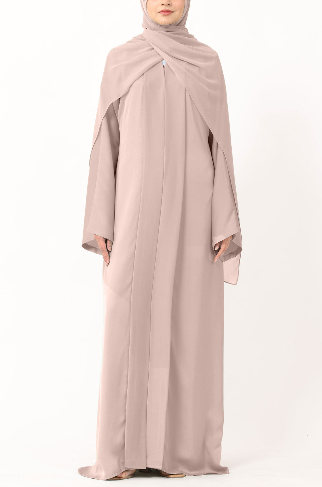 Luxury Pleated Abaya Dusty Peach