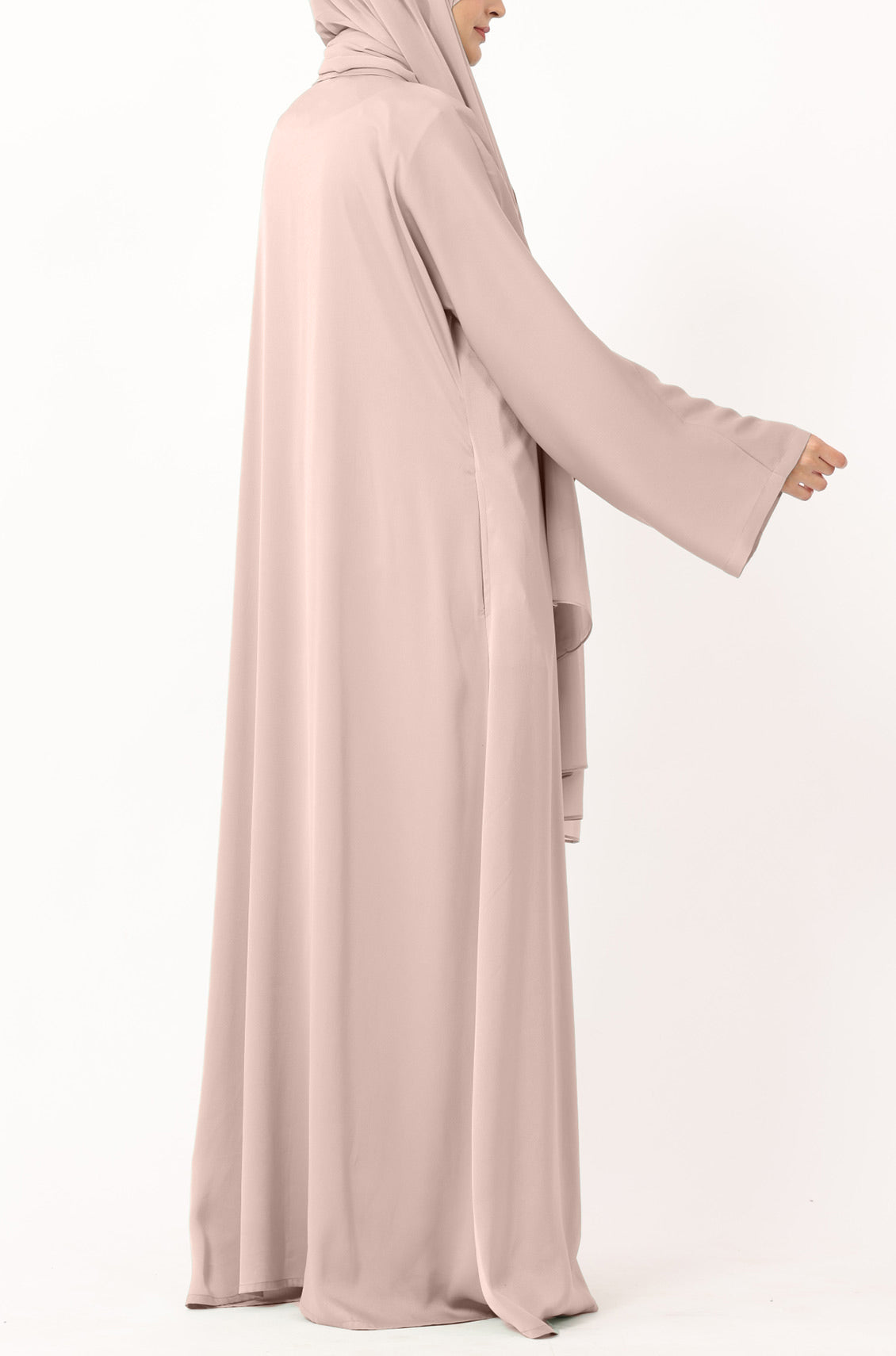 Luxury Pleated Abaya Dusty Peach
