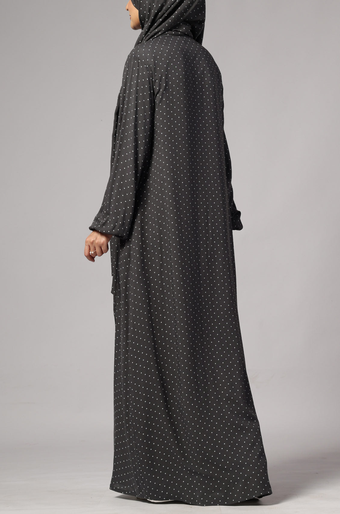 Polka Modal Abaya Dress Grey