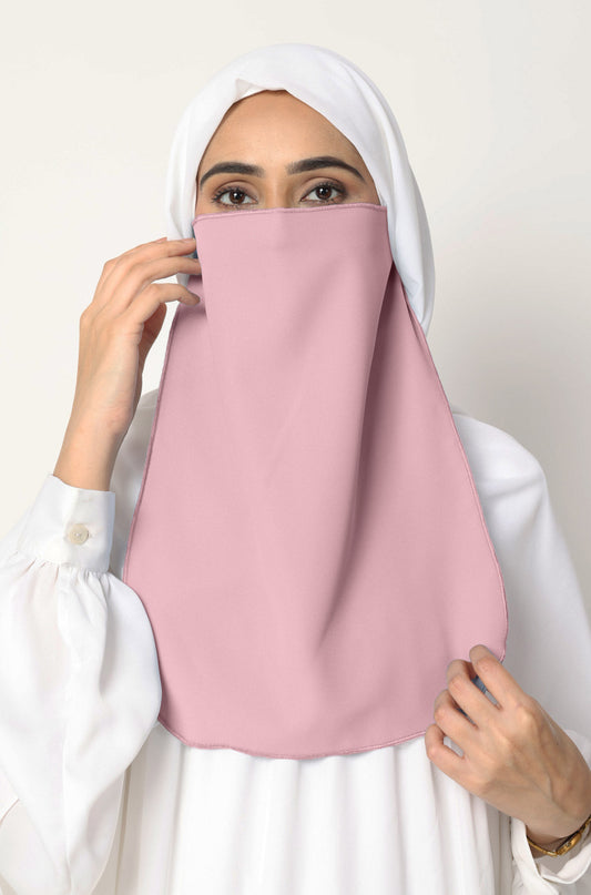 Half Niqab Coral Pink