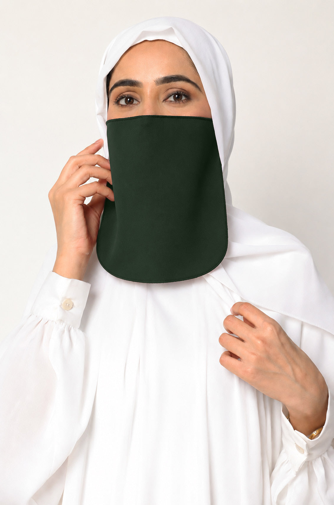 Half Niqab Short Olive