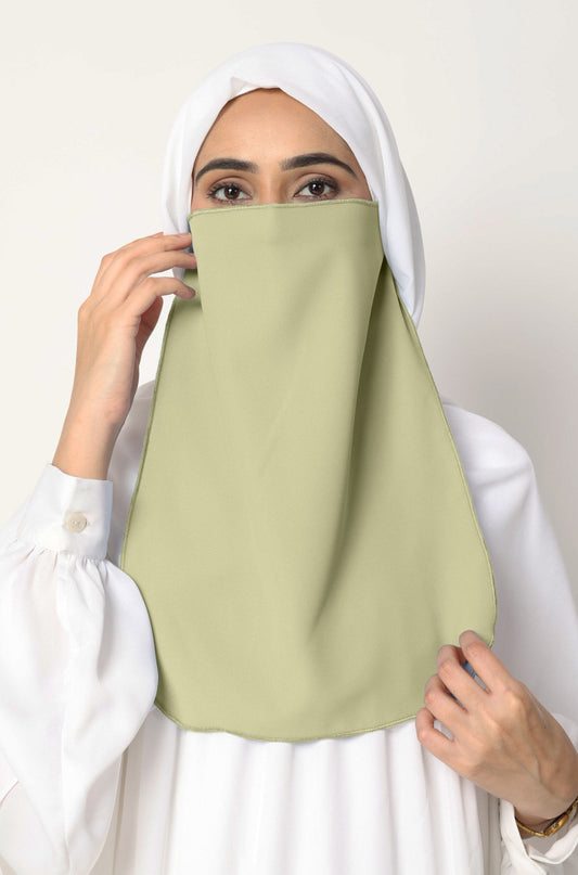 Half Niqab Soft Olive