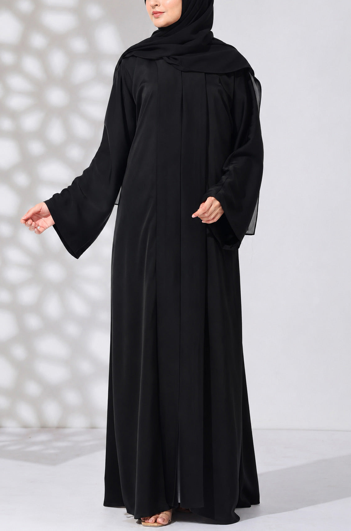 Luxury Nida Pleated Abaya Black