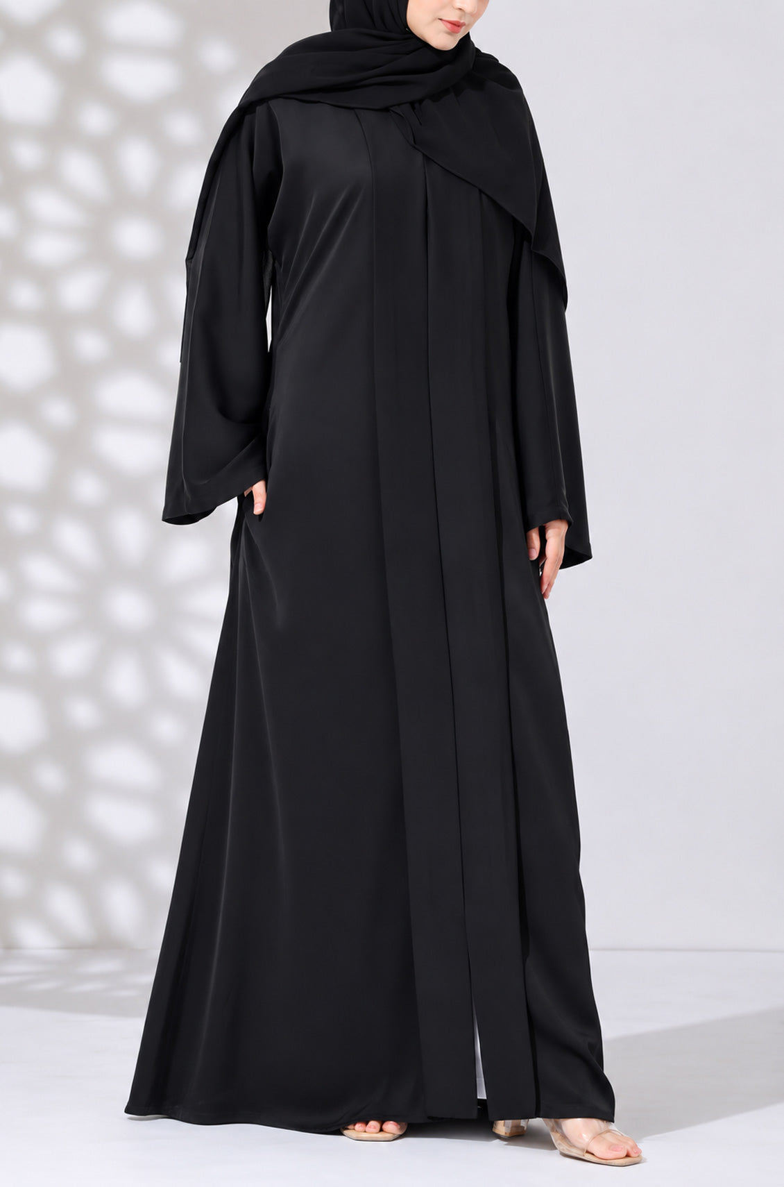 Luxury Nida Pleated Abaya Black