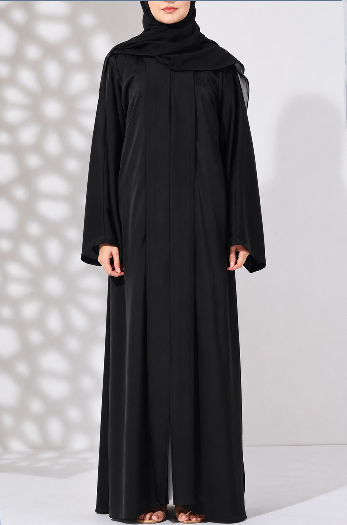 Luxury Nida Pleated Abaya Black