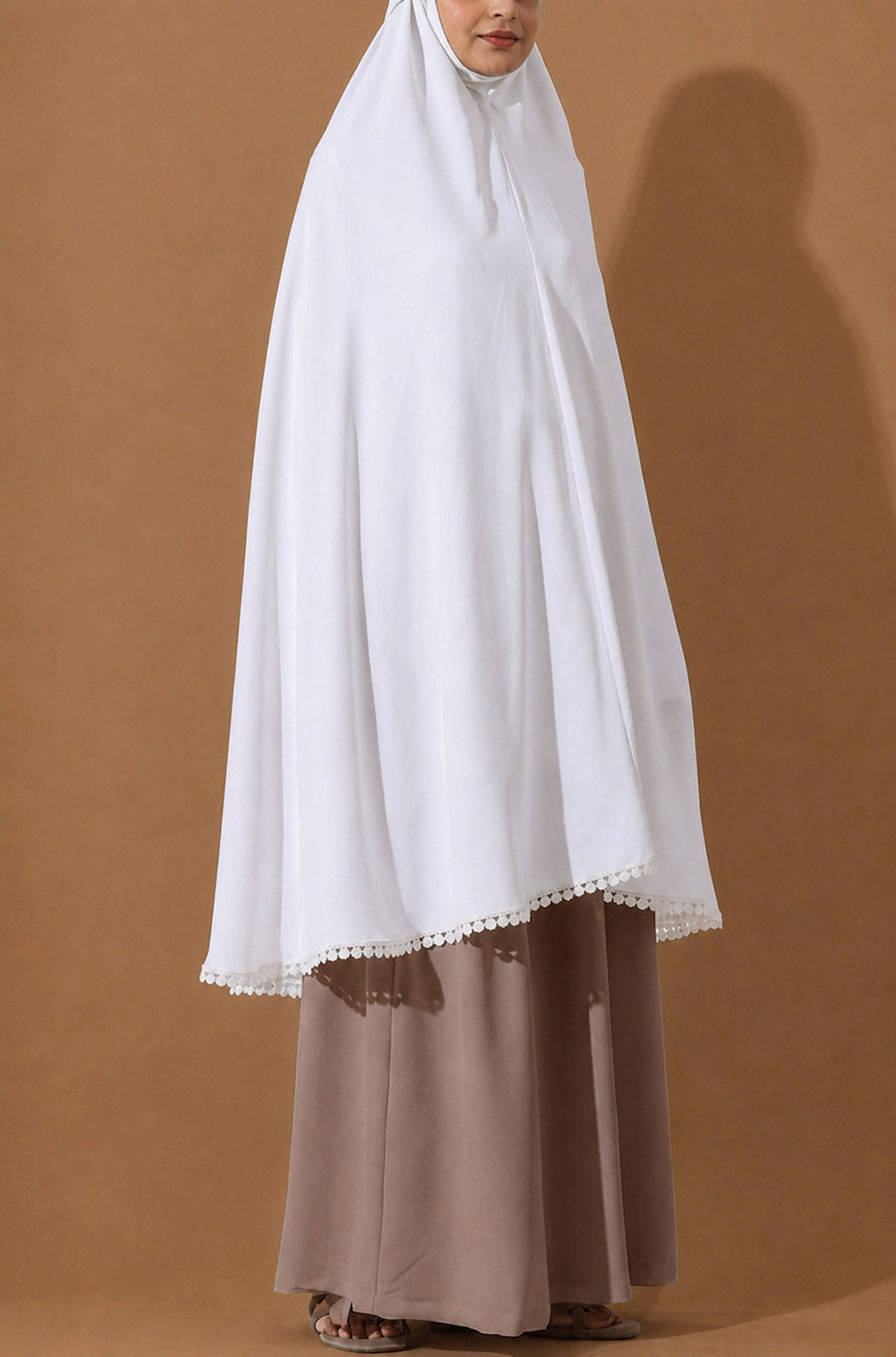 Cotton Prayer Lace Makhna White