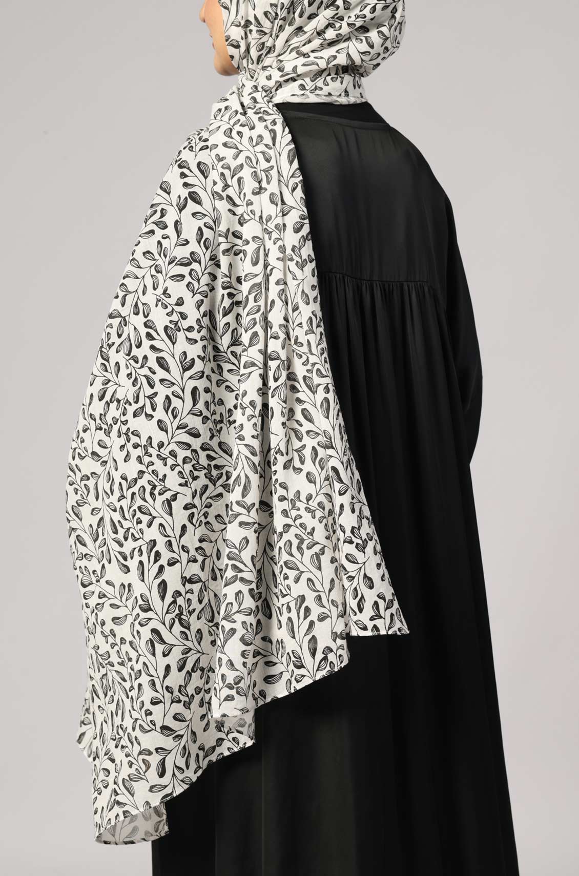 Ivory Floral Cotton Print Hijab