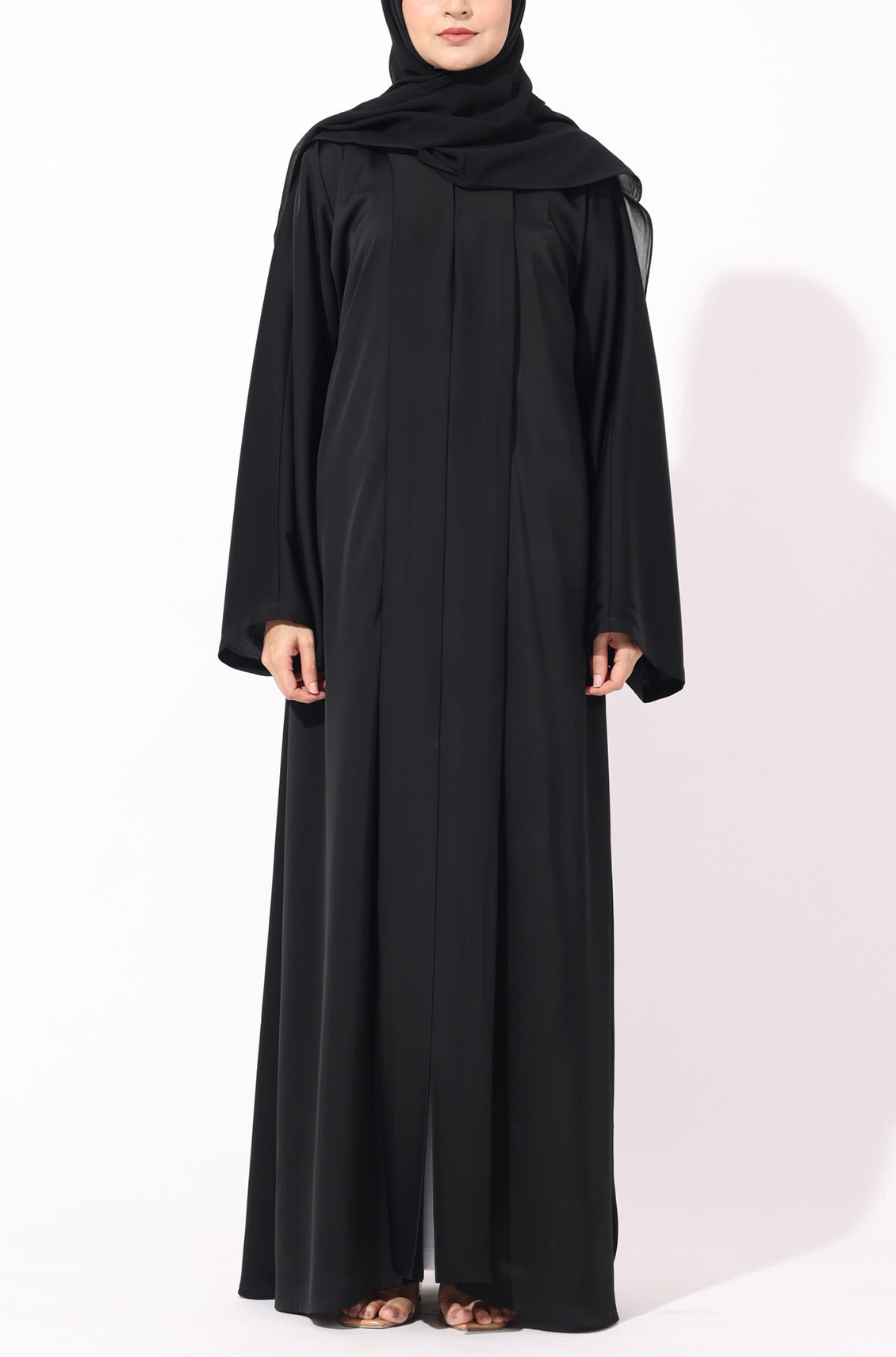 Luxury Pleated Abaya Noir Black