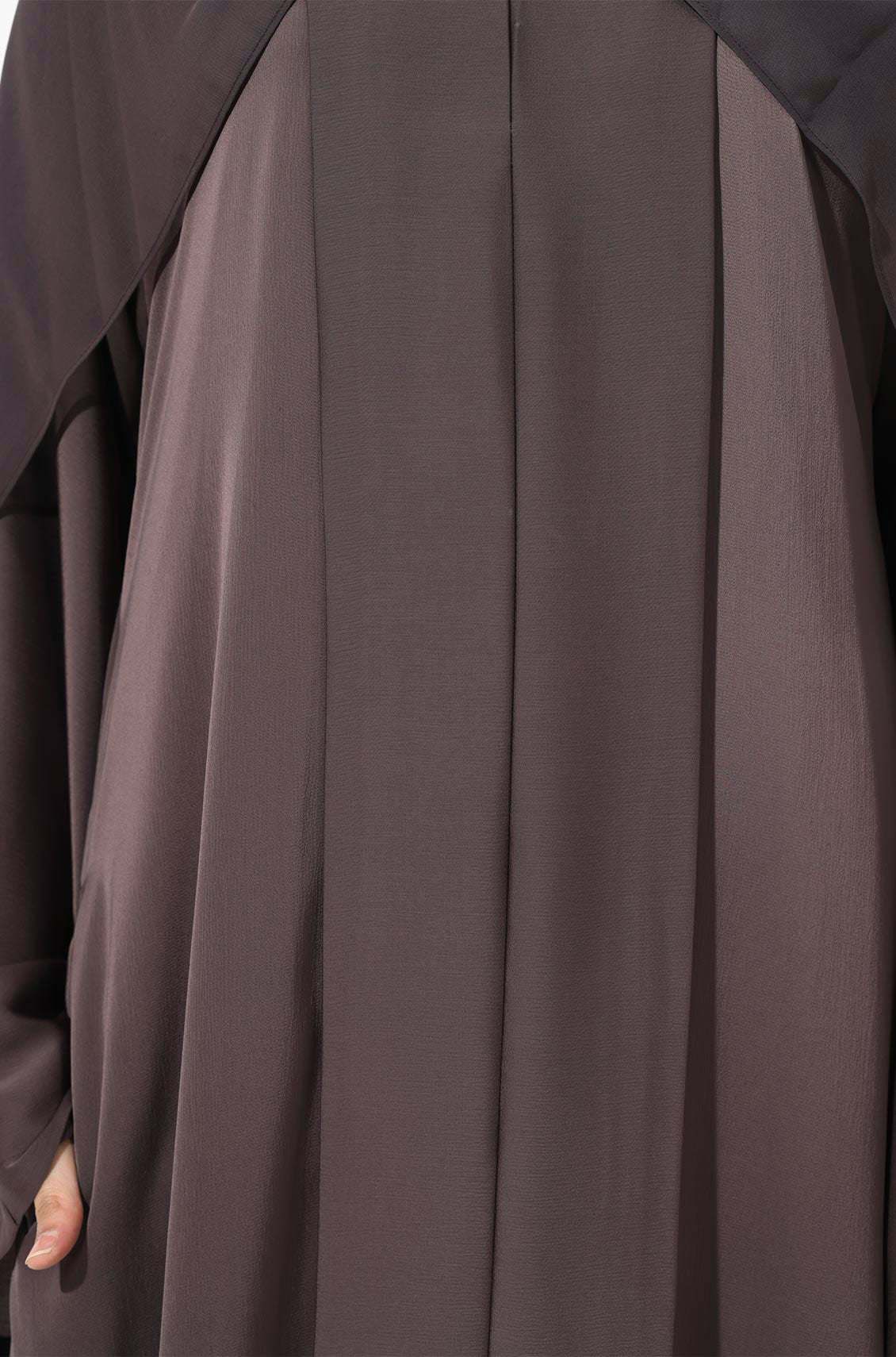 Luxury Pleated Abaya Espresso Brown
