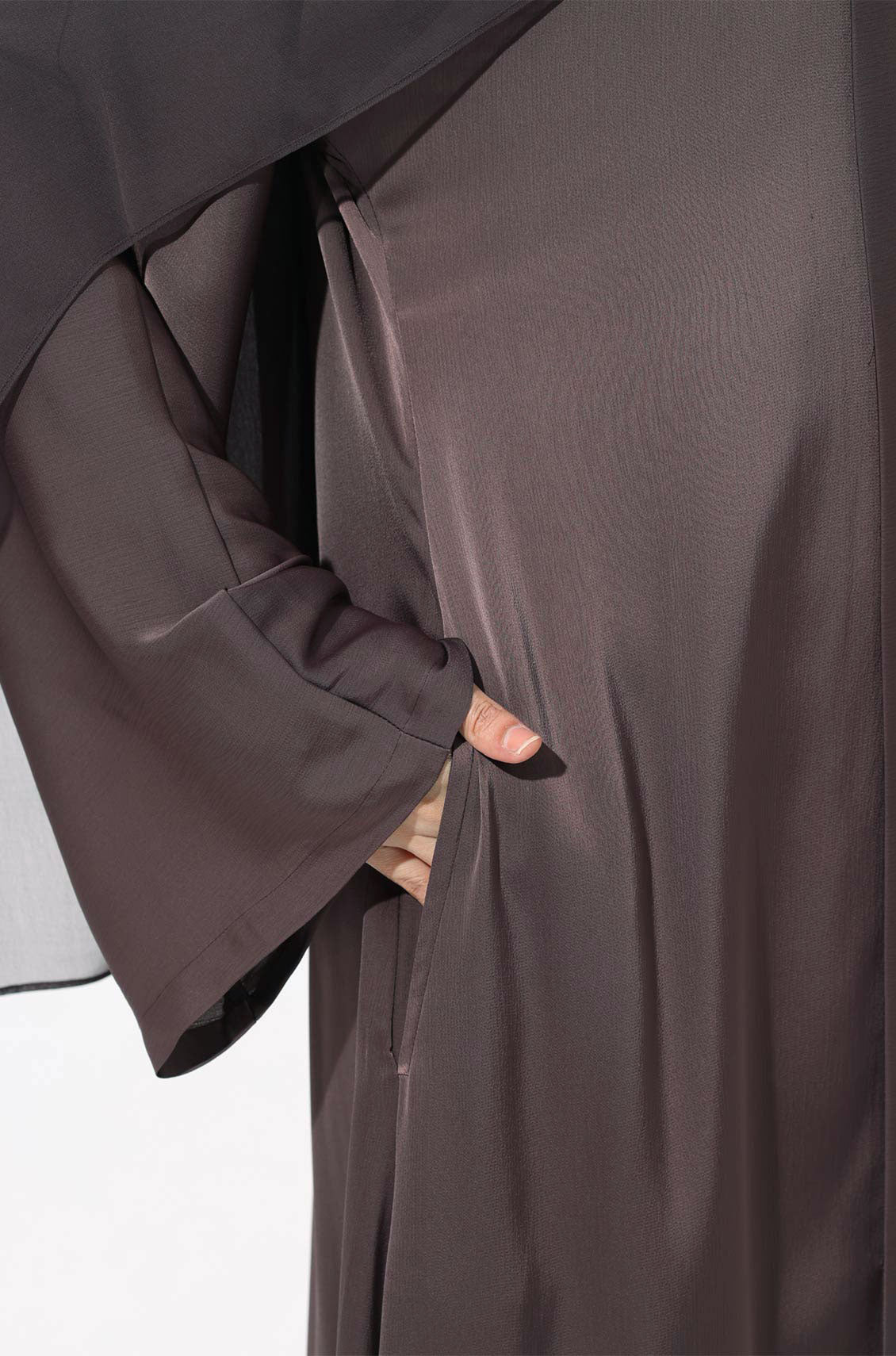 Luxury Pleated Abaya Espresso Brown