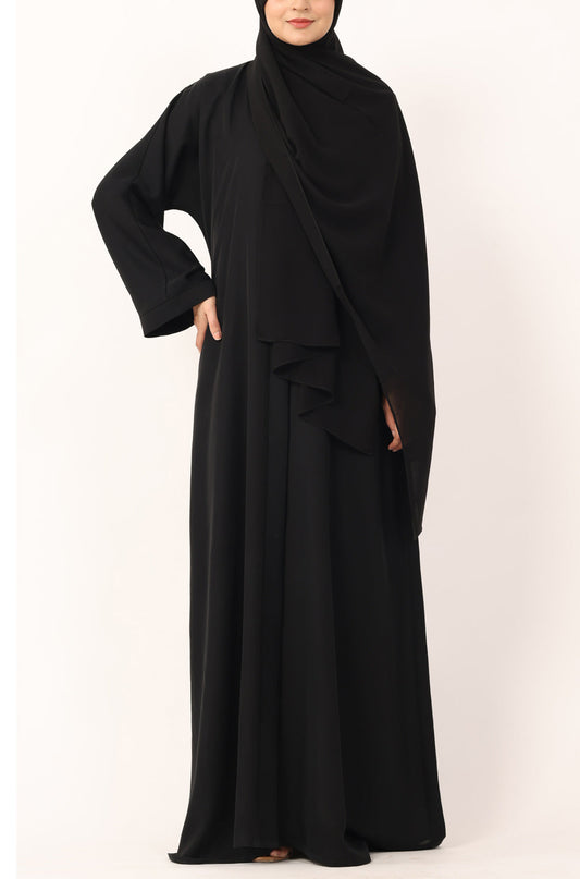 Black Nida Abaya Front Closed