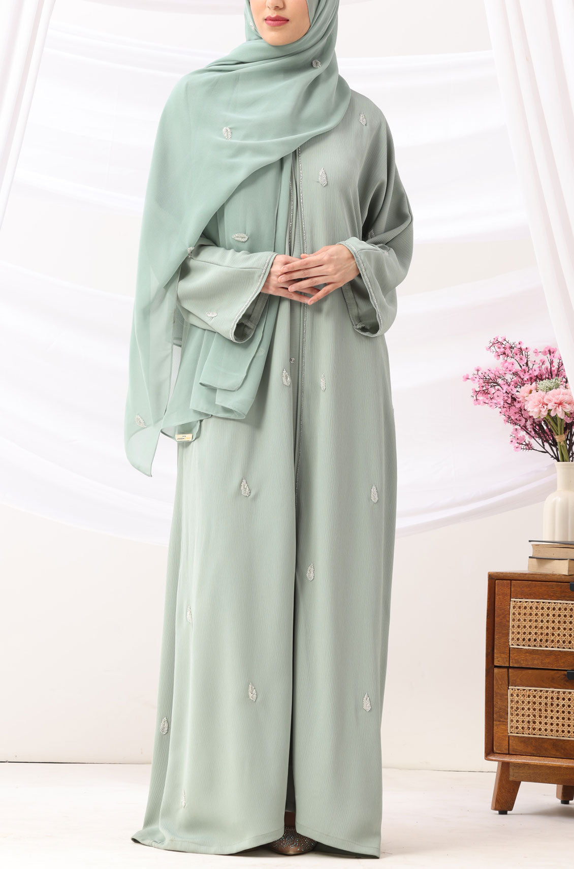 Amira Abaya Dress Soft Mint