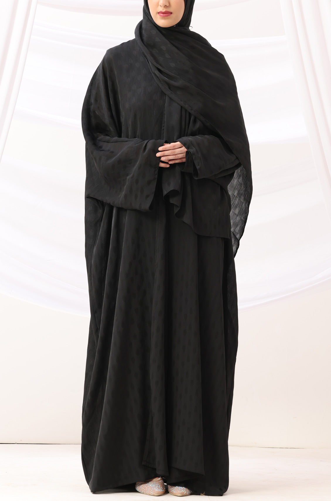 Luxe Dune Kaftan Abaya Black