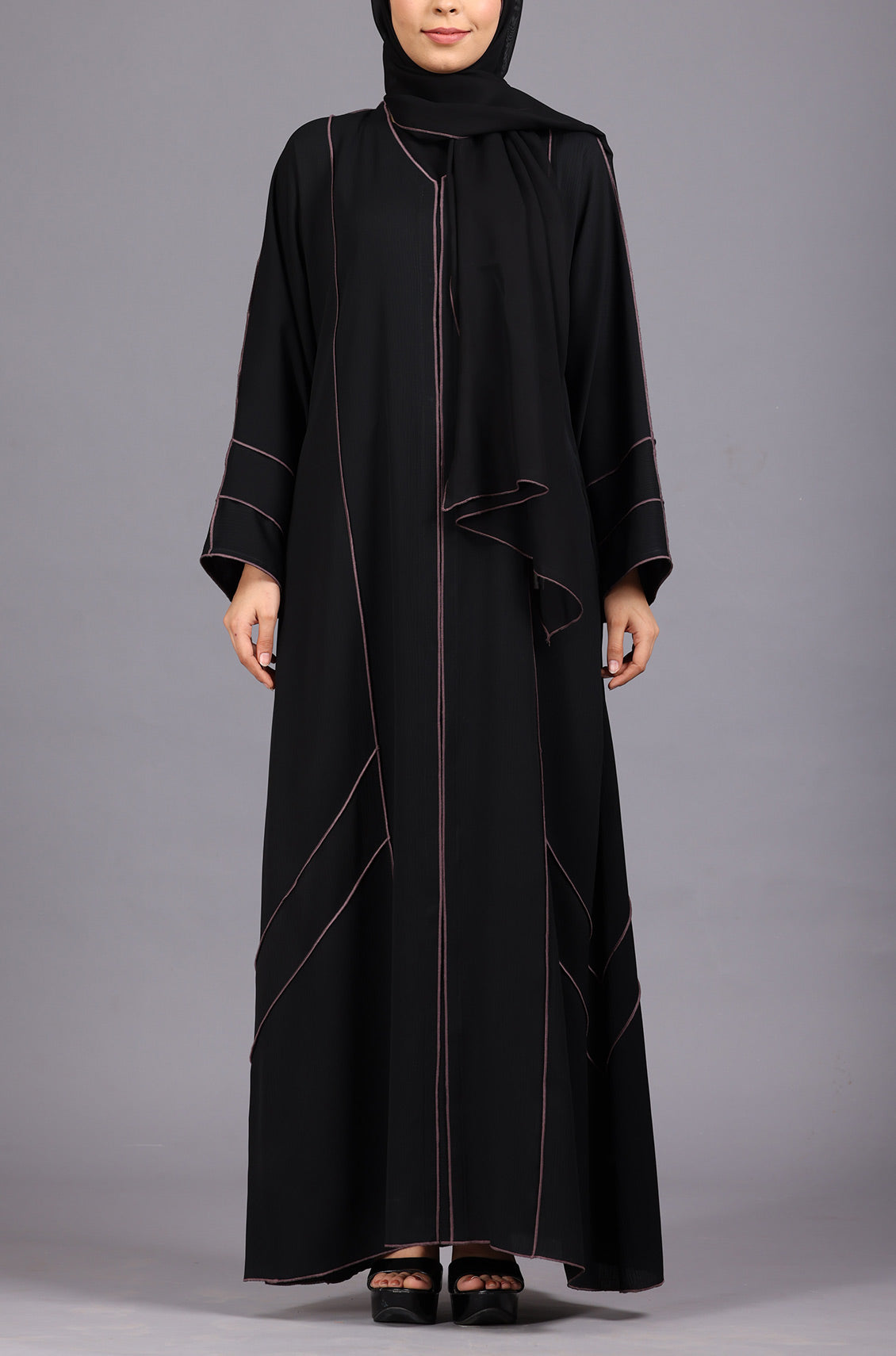 Black Princess Trim Abaya