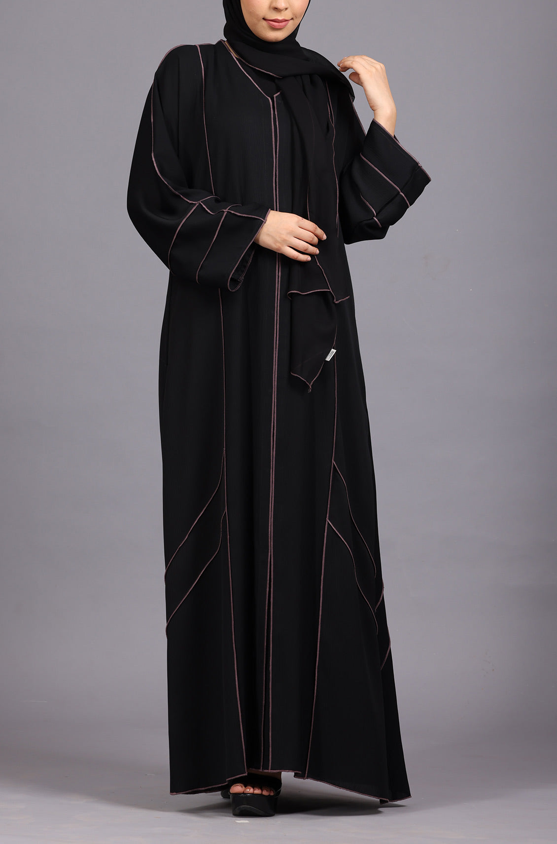 Black Princess Trim Abaya