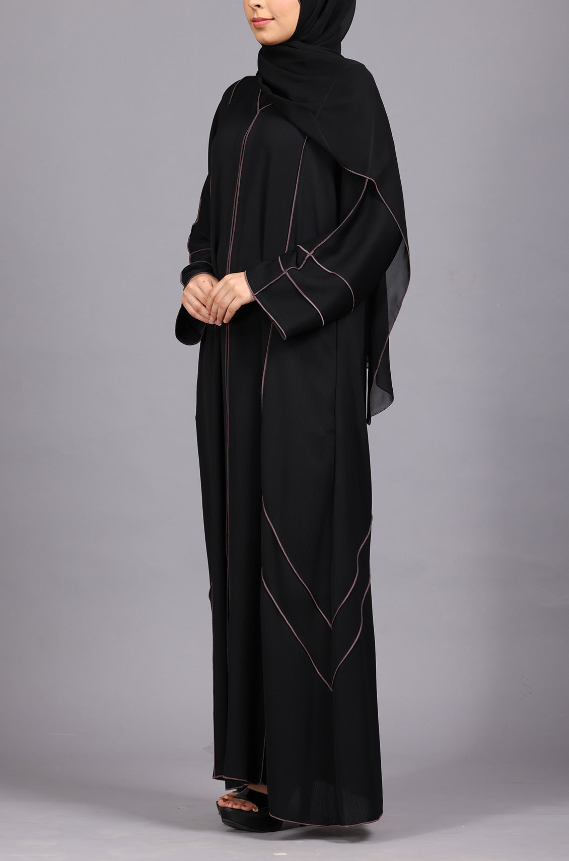 Black Princess Trim Abaya