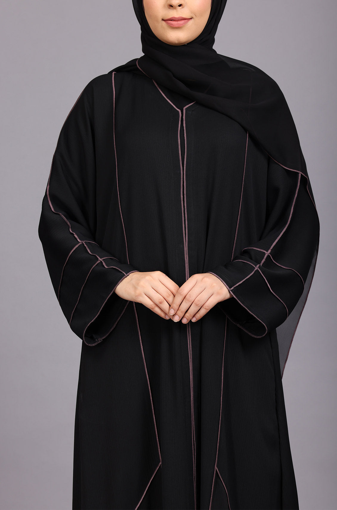 Black Princess Trim Abaya