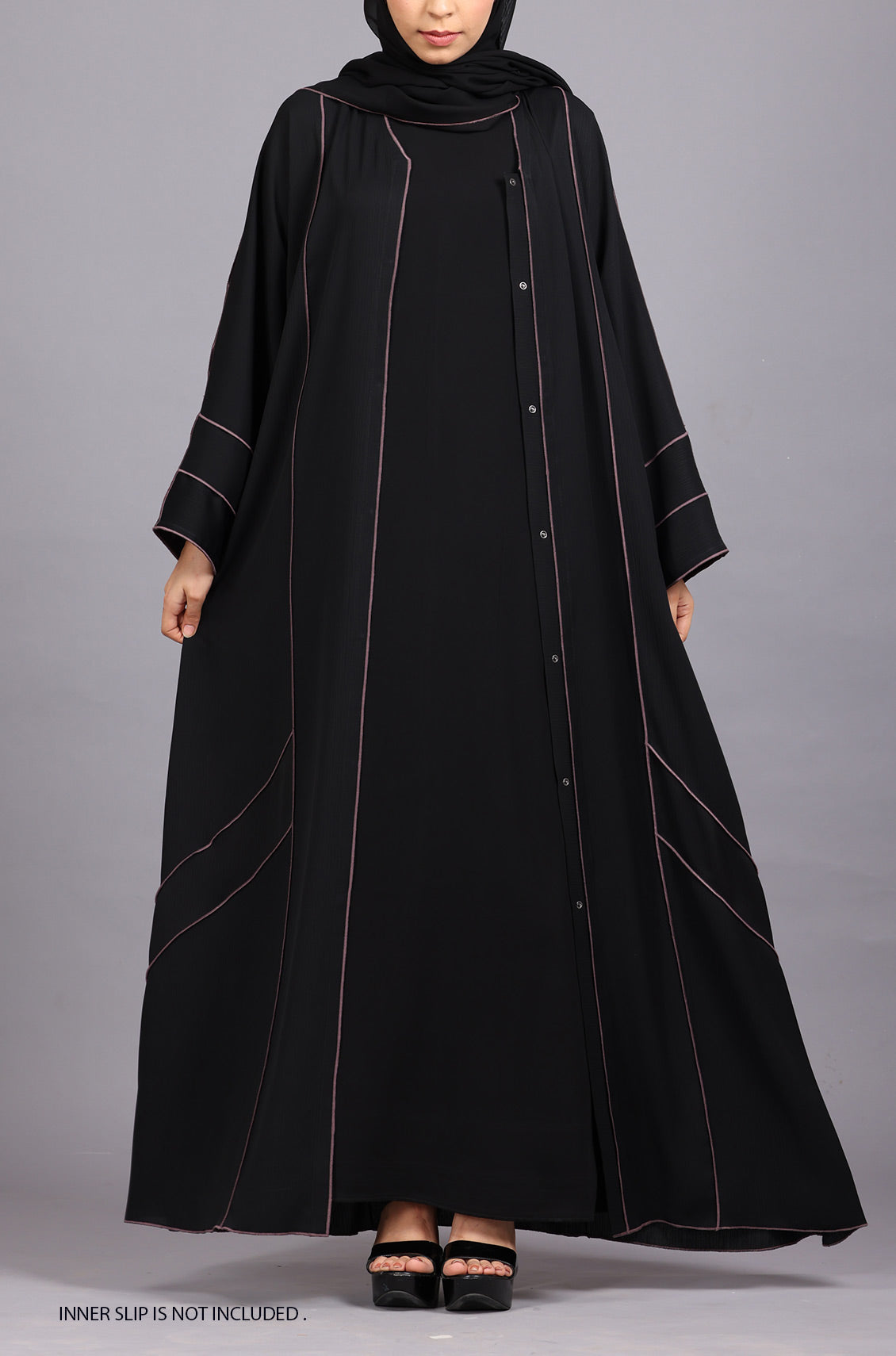 Black Princess Trim Abaya