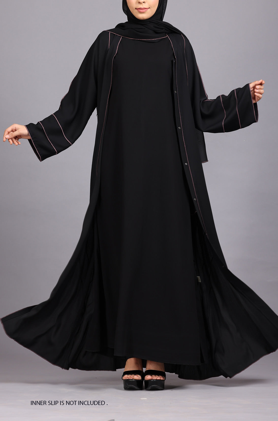 Black Princess Trim Abaya