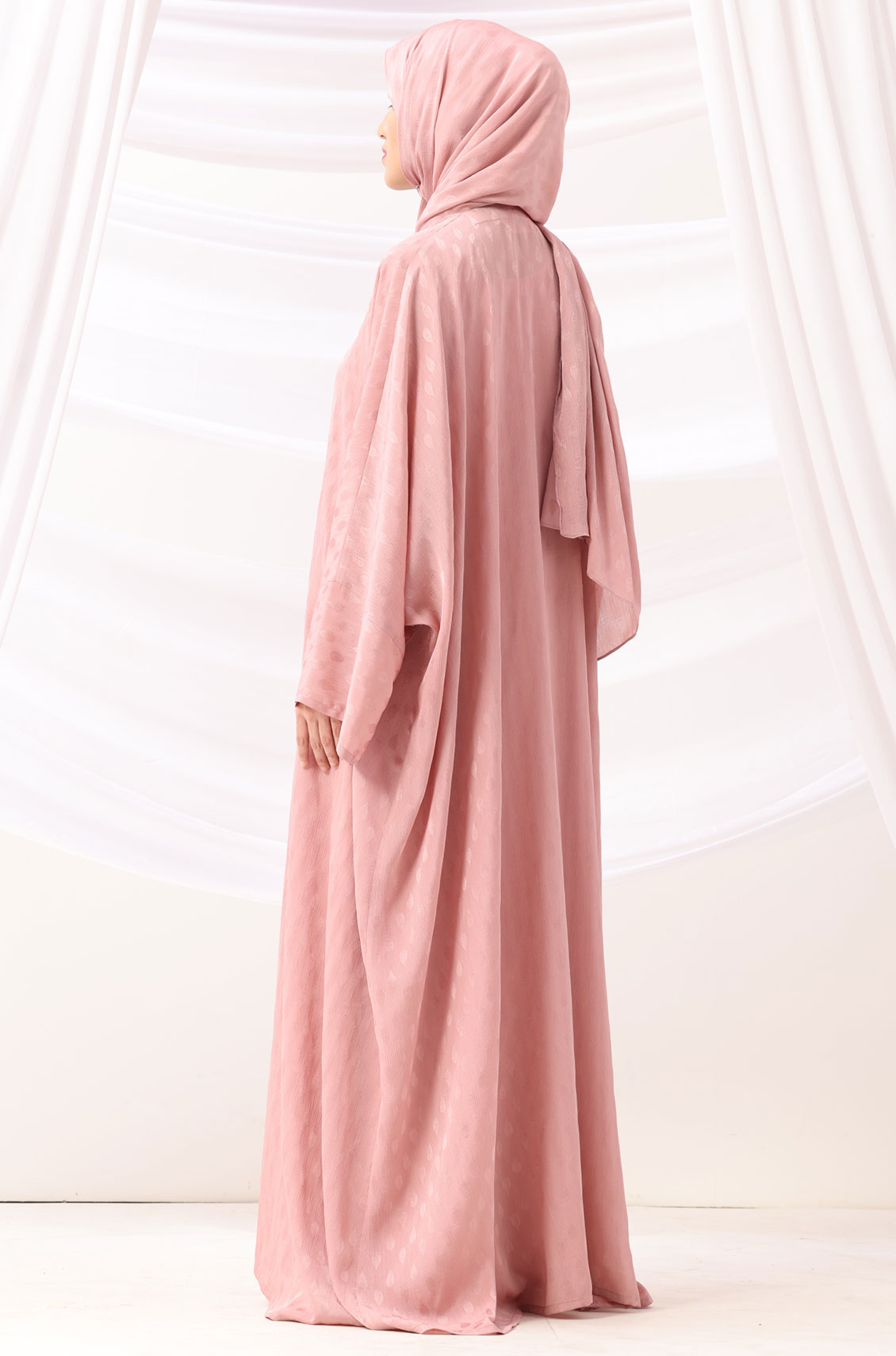 Luxe Dune Kaftan Abaya Rose Gold with Slip