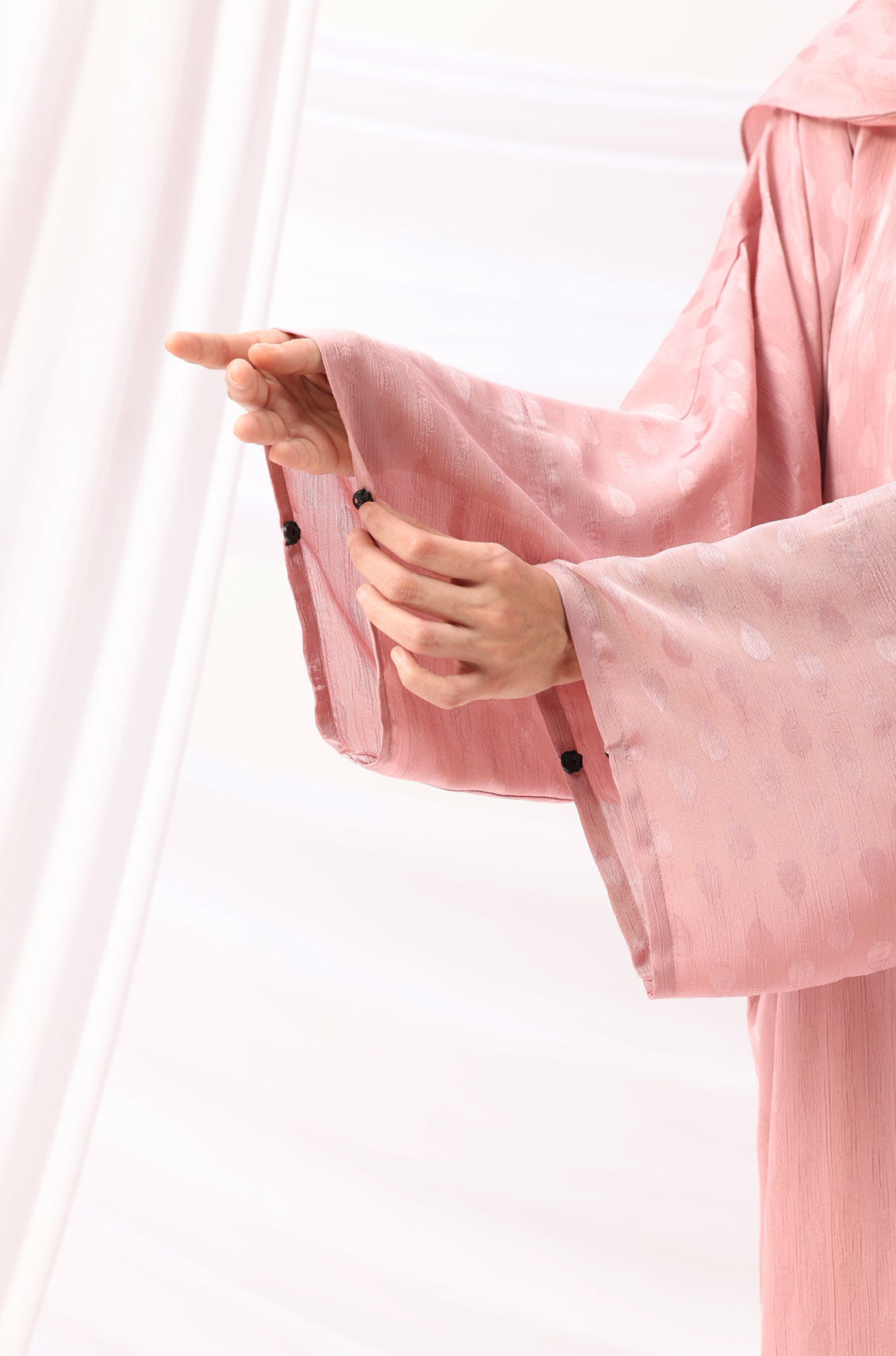 Luxe Dune Kaftan Abaya Rose Gold with Slip