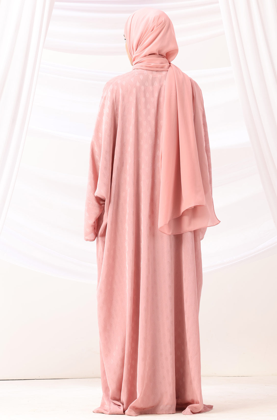 Luxe Dune Kaftan Abaya Rose Gold with Slip