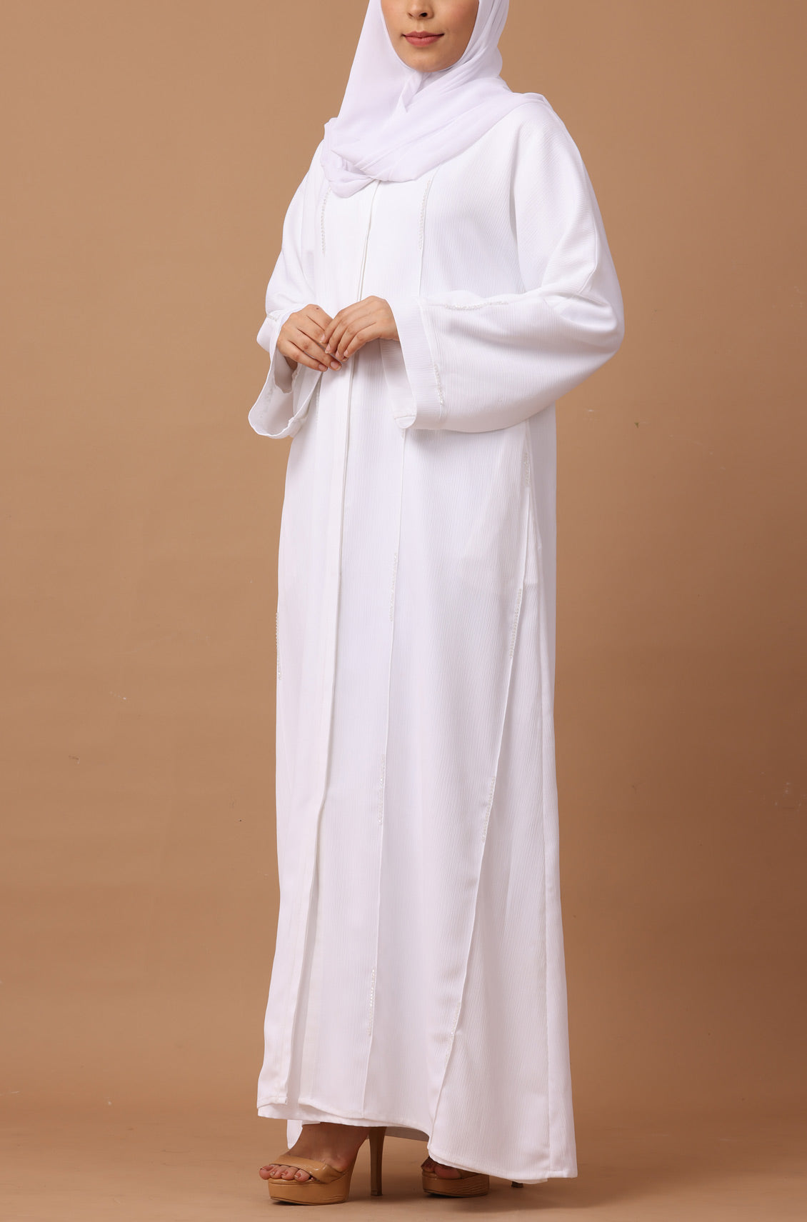 White Pearl Zoom Abaya