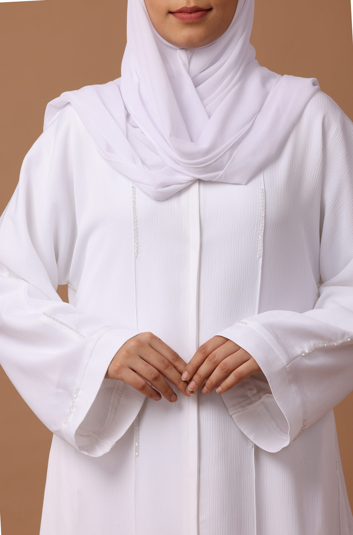 White Pearl Zoom Abaya