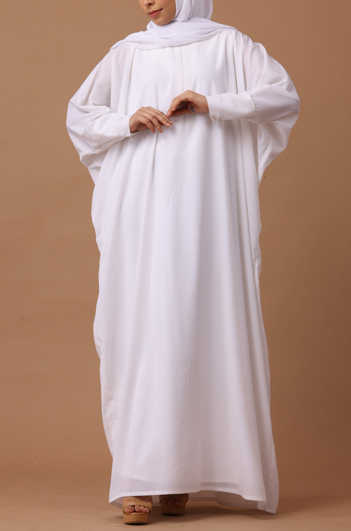 Simple Abaya Kaftan Style White