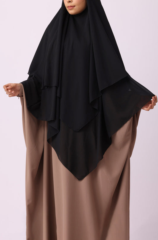 Black Georgette Khimar