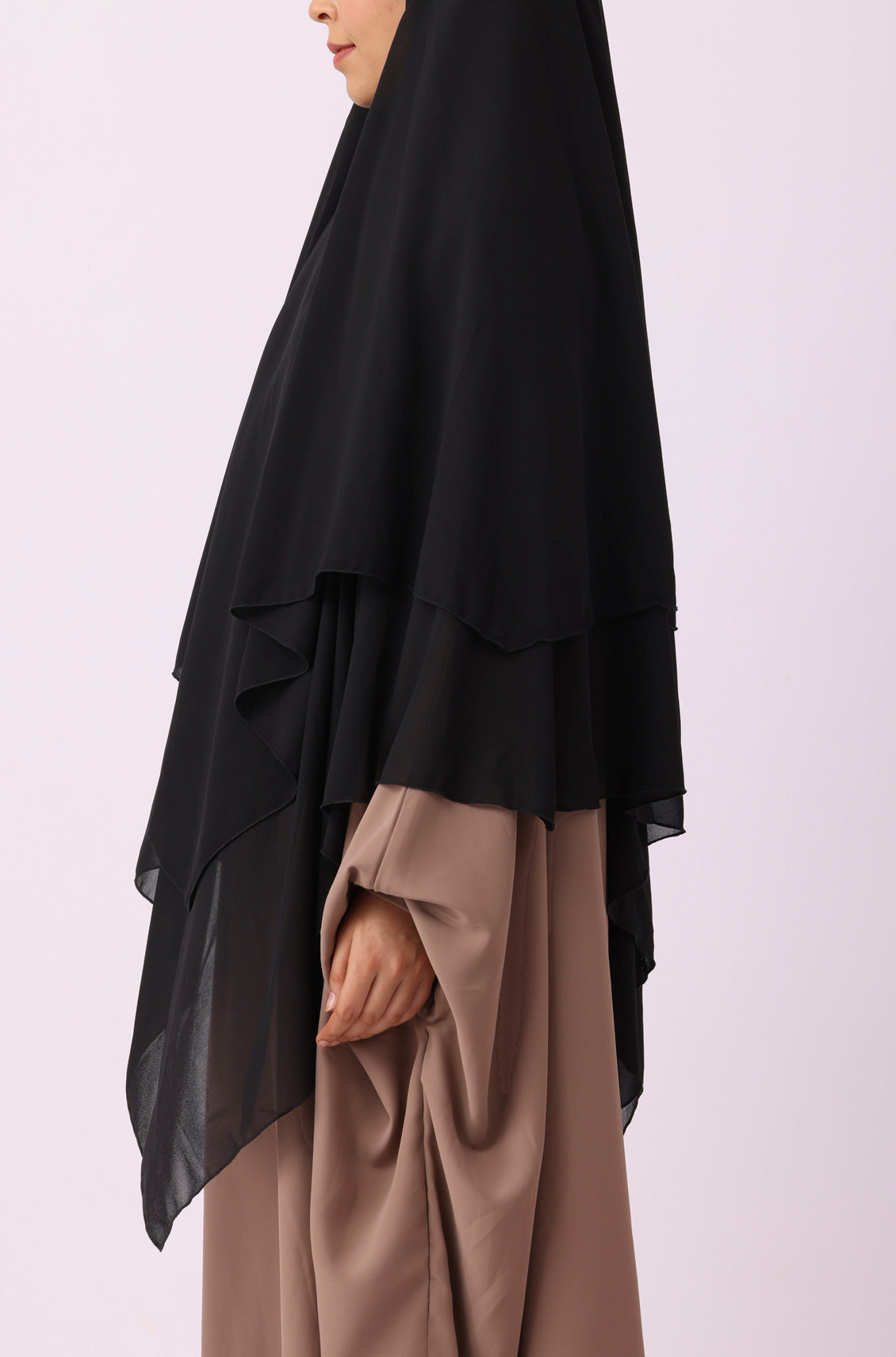 Black Georgette Khimar